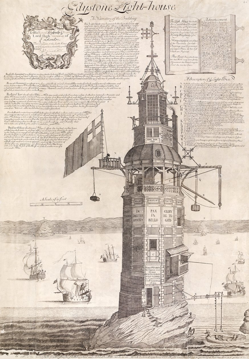 Latarnia Eddystone, wyd. C1762 autorstwa Henry Winstanley