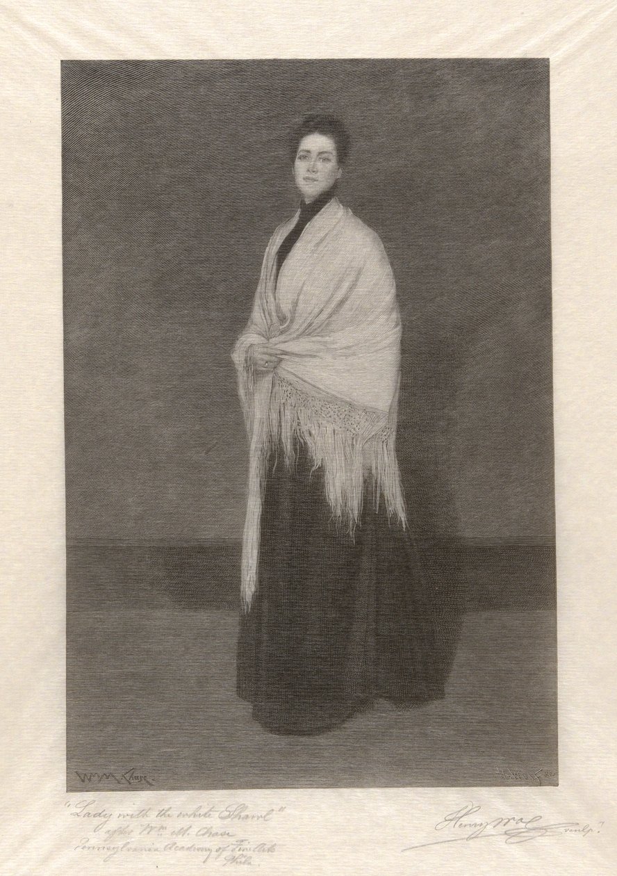 Dama z białym szalem autorstwa Henry Wolf
