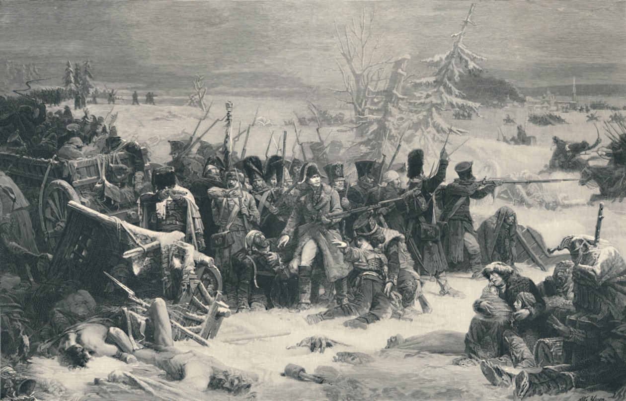 Marszałek Ney podtrzymujący tylną gwardię Wielkiej Armii, 1812, 1896. autorstwa Henry Wolf