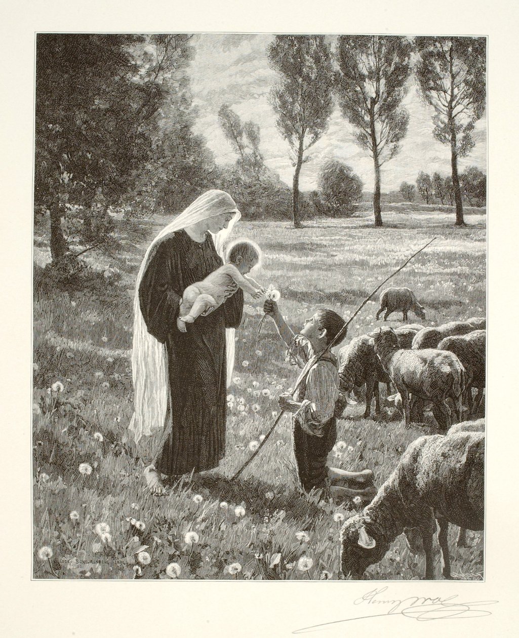 Maryja spotyka pasterza autorstwa Henry Wolf
