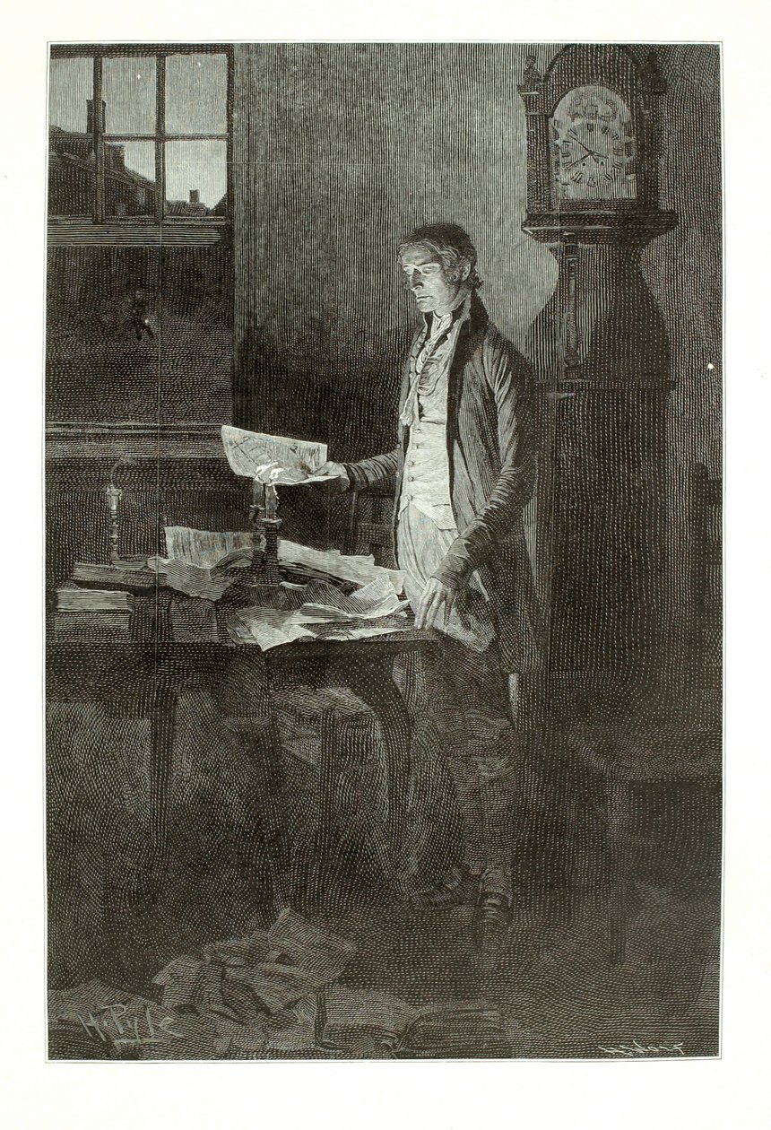 Thomas Jefferson, Pisząc Deklarację Niepodległości autorstwa Henry Wolf