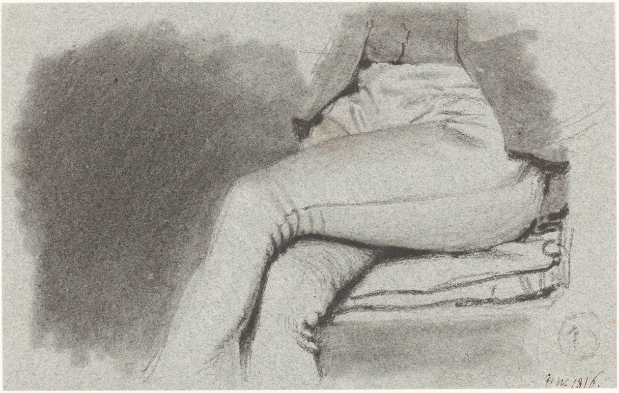 Badanie nóg siedzącego mężczyzny autorstwa Henry Wyatt