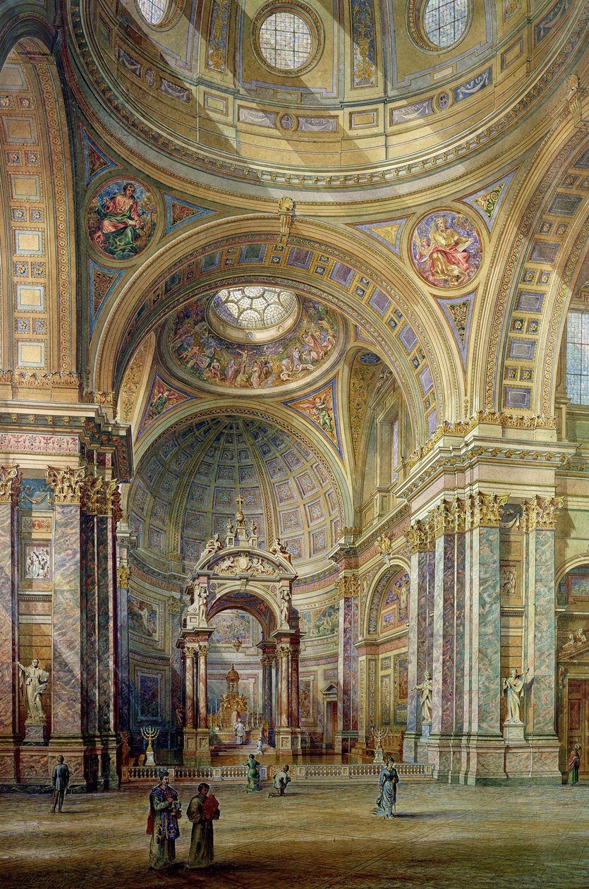 Widok wnętrza Brompton Oratory autorstwa Herbert A. Gribble