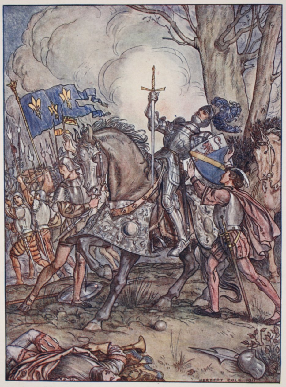 Śmierć Bayarda, ilustracja z „Bayard: Dobry rycerz bez strachu i bez wyrzutu” Christophera Hare
