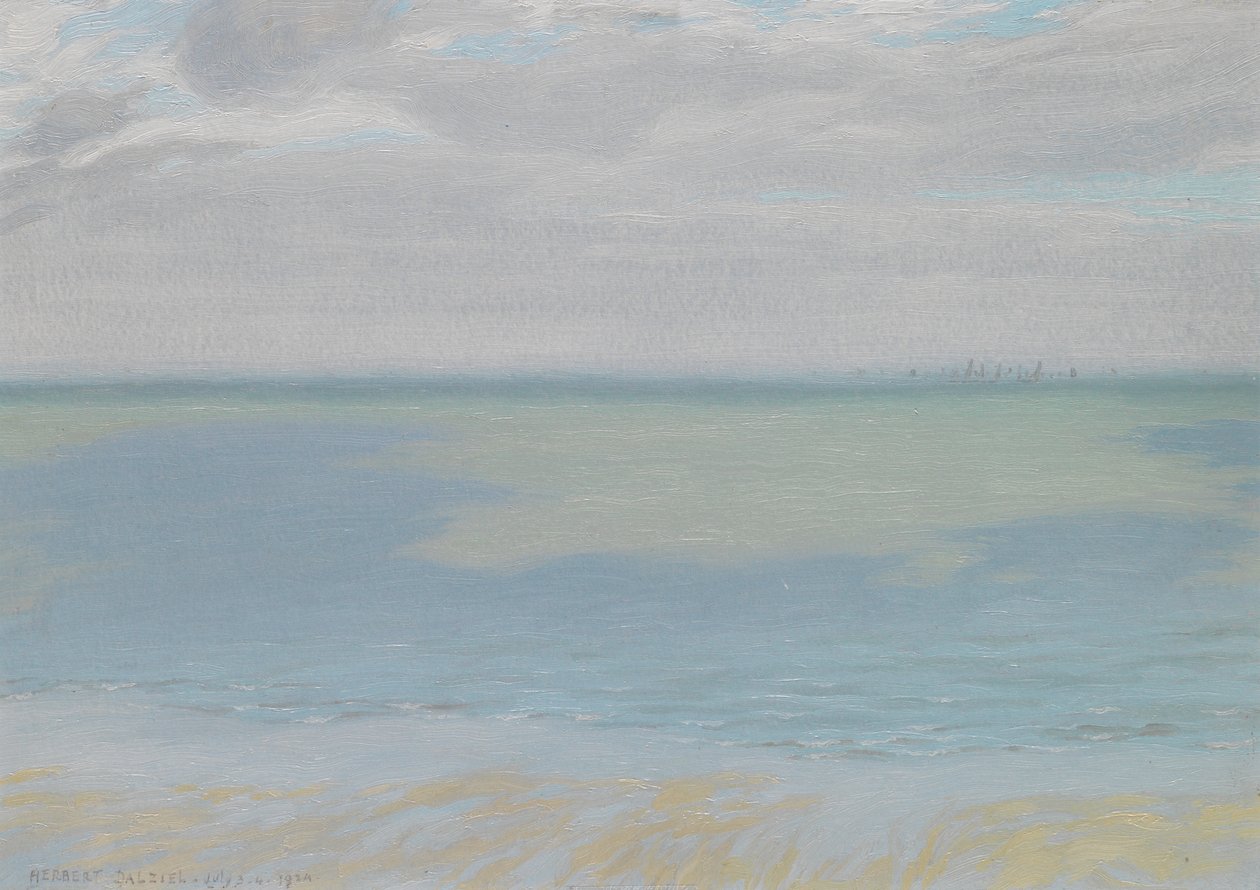 Studium nieba i morza, 1924 (olej na papierze) autorstwa Herbert Dalziel