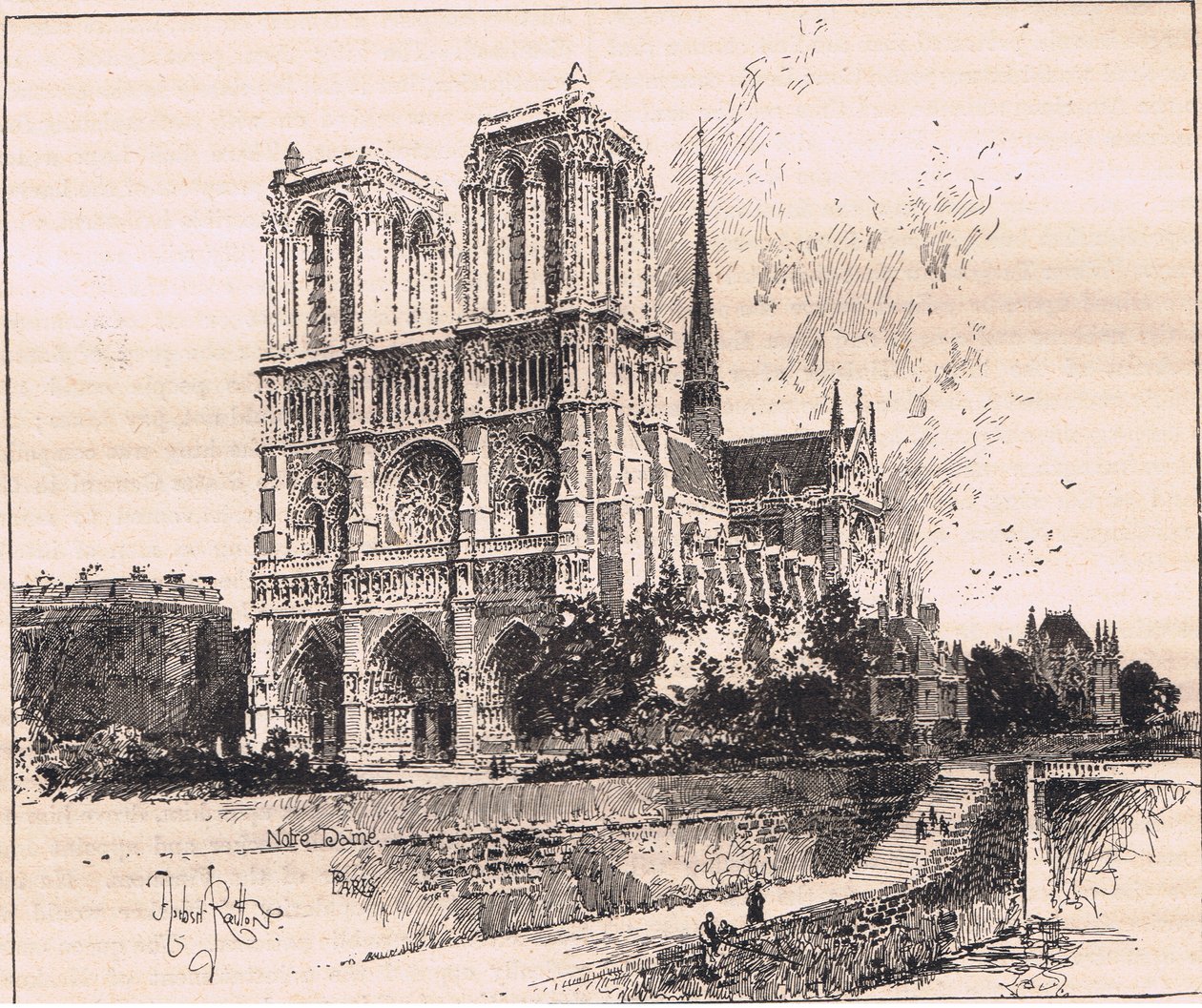 Notre Dame, Paryż autorstwa Herbert Railton
