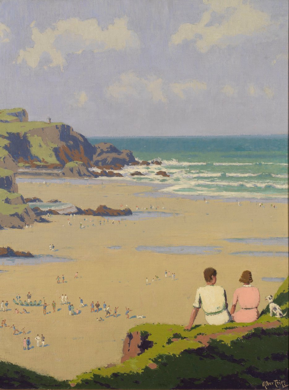 Summerleaze Beach (olej na płótnie) autorstwa Herbert Alker Tripp