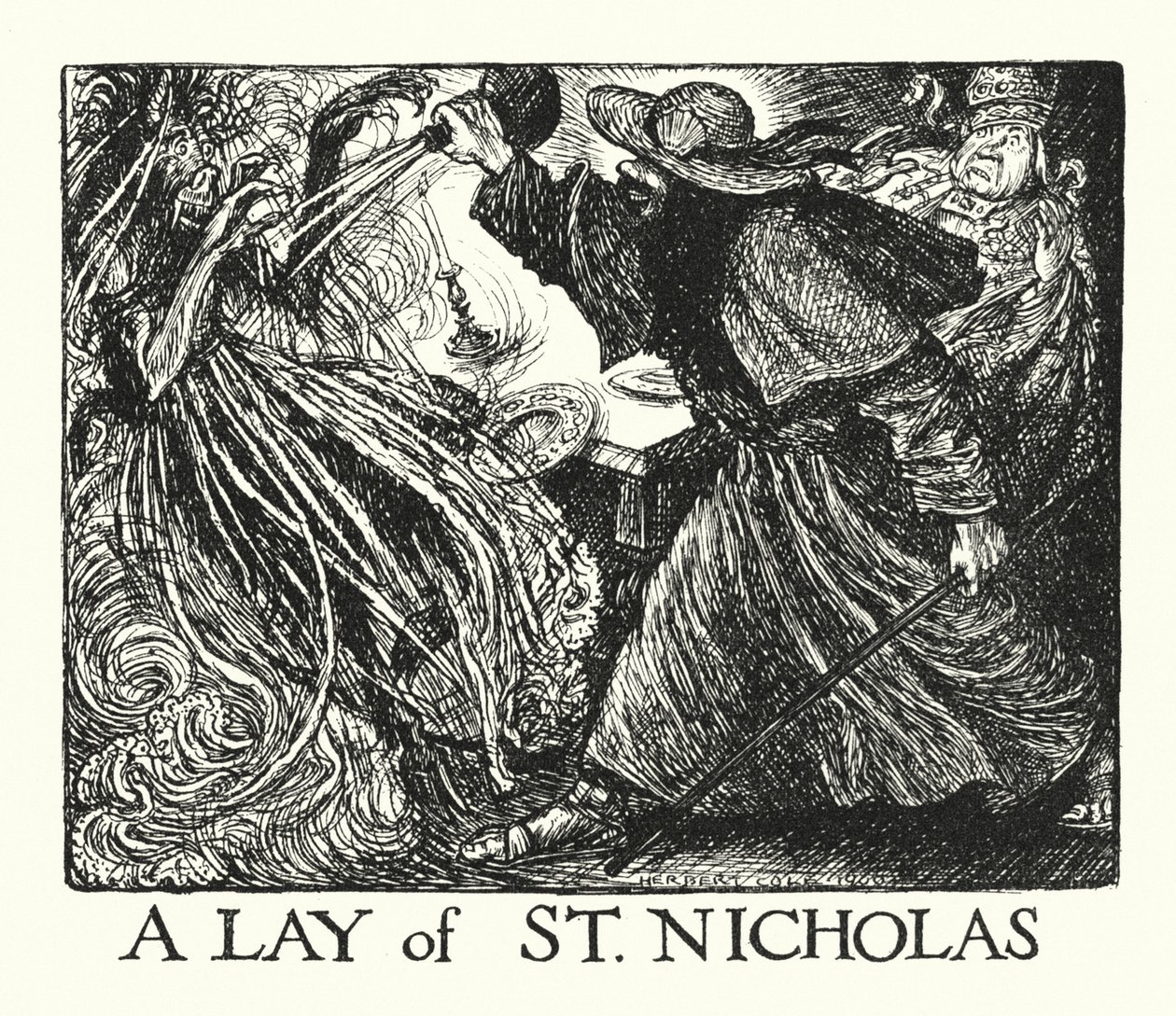 Ingoldsby Legends: A Lay of St Nicholas (litografia) autorstwa Herbert Cole