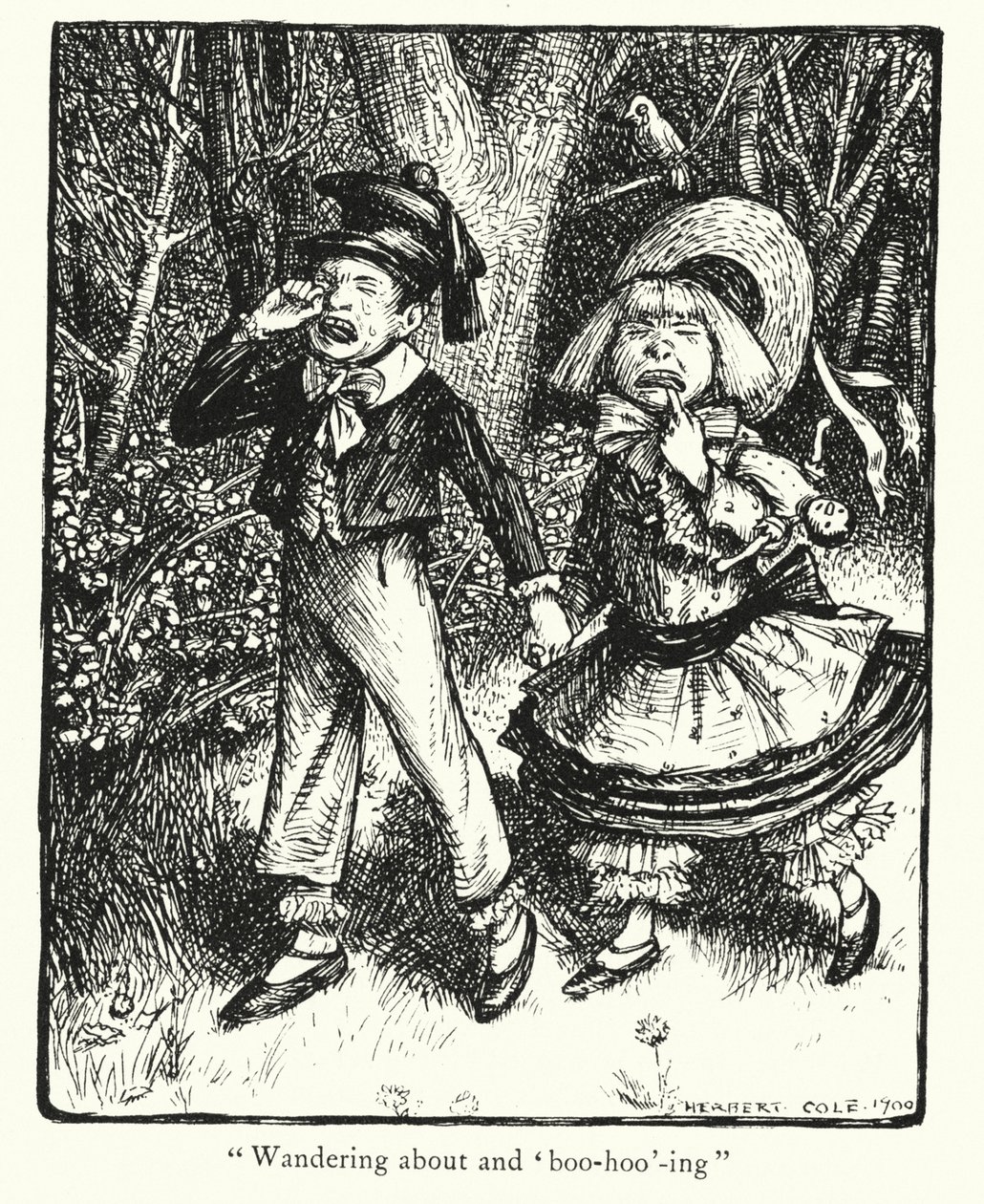 Ingoldsby Legends: The Babes in the Wood (litografia) autorstwa Herbert Cole