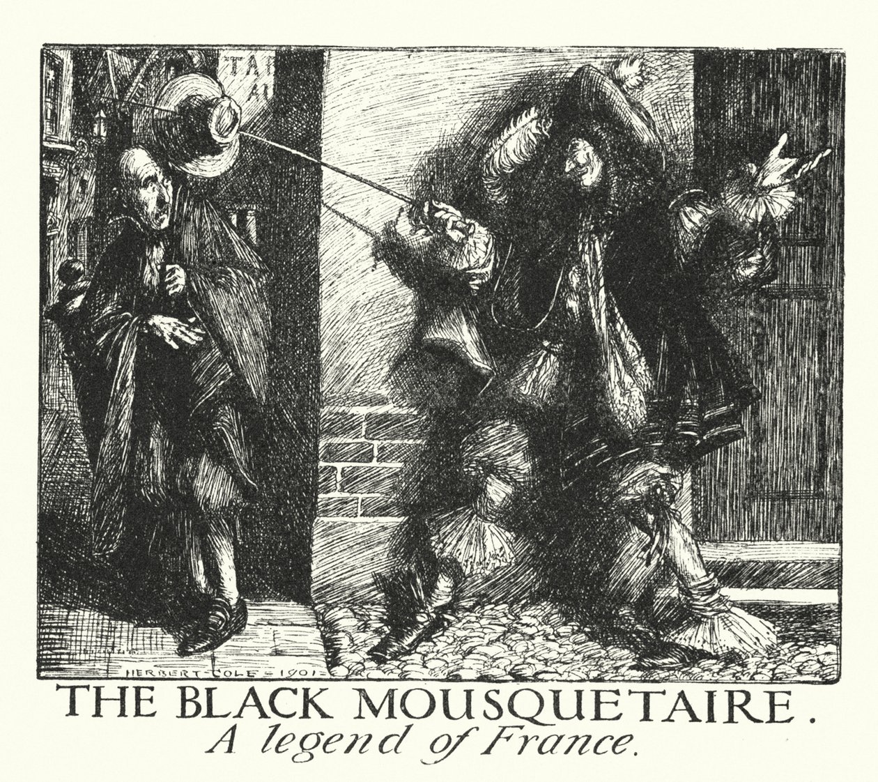 Ingoldsby Legends: The Black Mousquetaire (litografia) autorstwa Herbert Cole