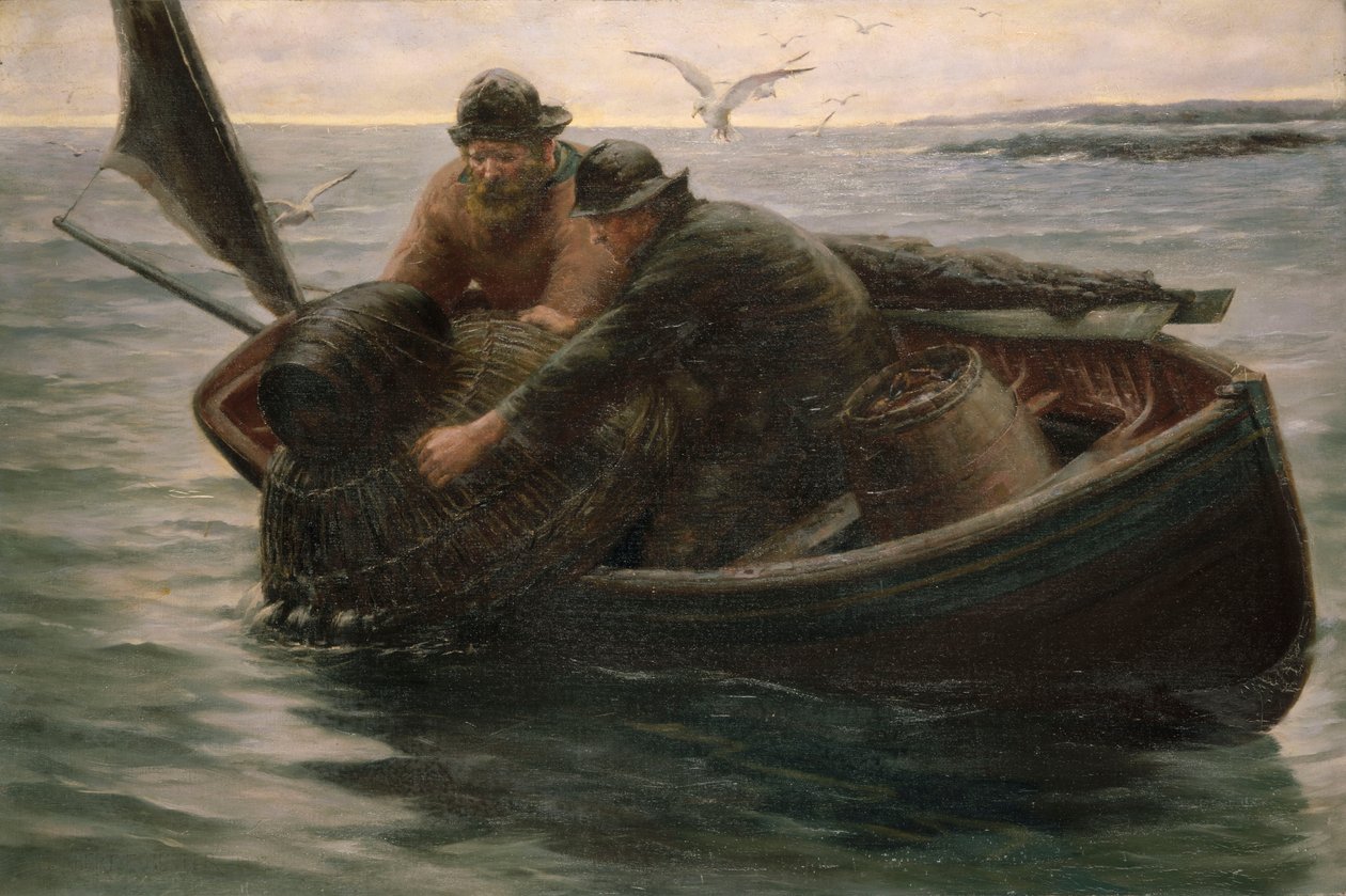 Wyciąganie garnka z homarami autorstwa Herbert E. Butler