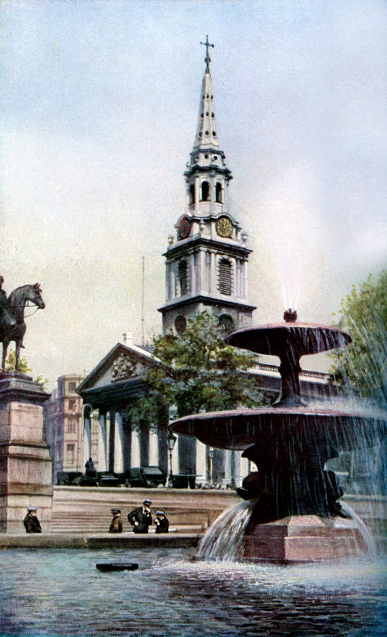 Kościół św. Marcina w Polach, Trafalgar Square, Londyn, ok. 1930. autorstwa Herbert Felton