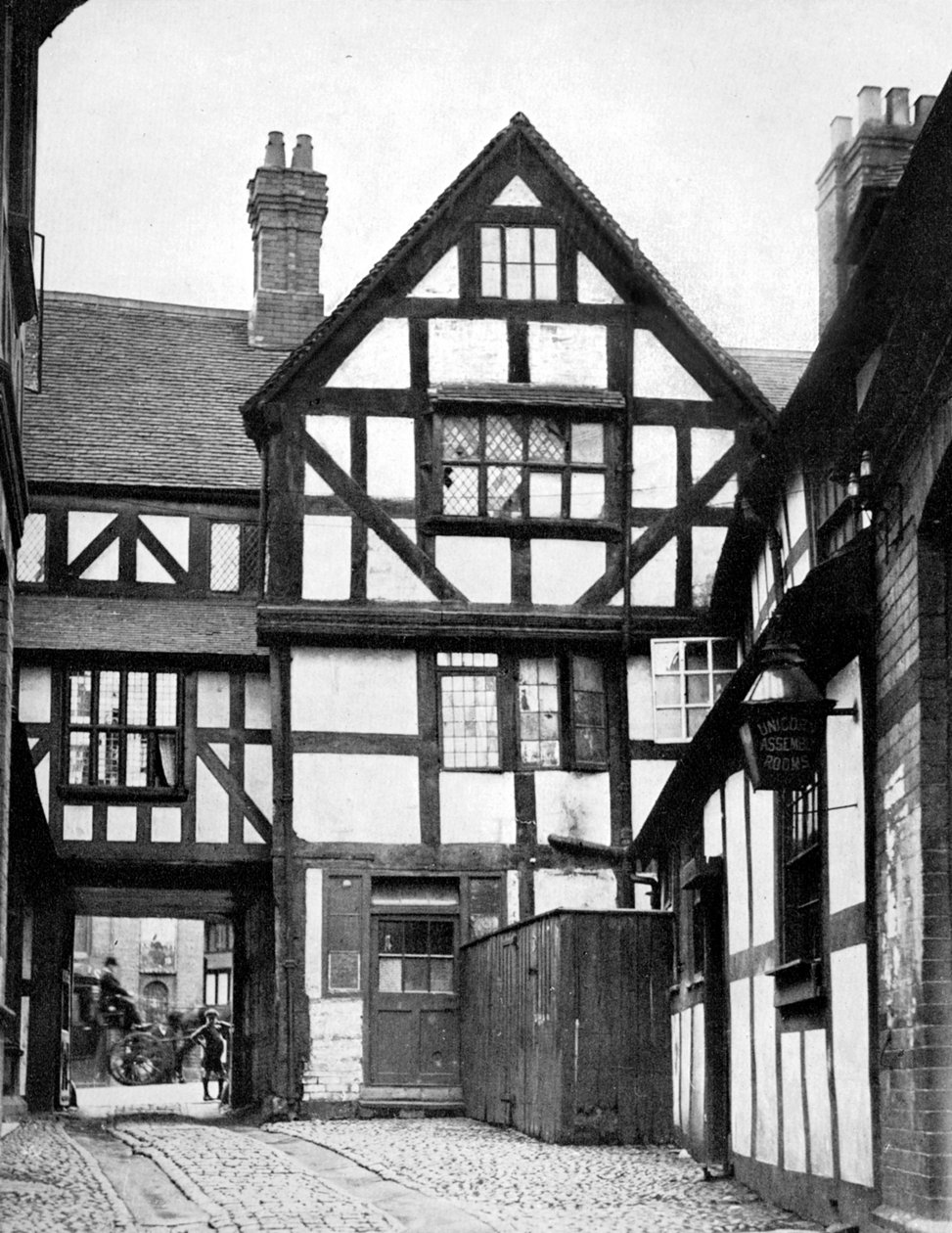 Dziedziniec Unicorn Inn, Shrewsbury, Shropshire, Anglia, 1924-1926 autorstwa Herbert Felton
