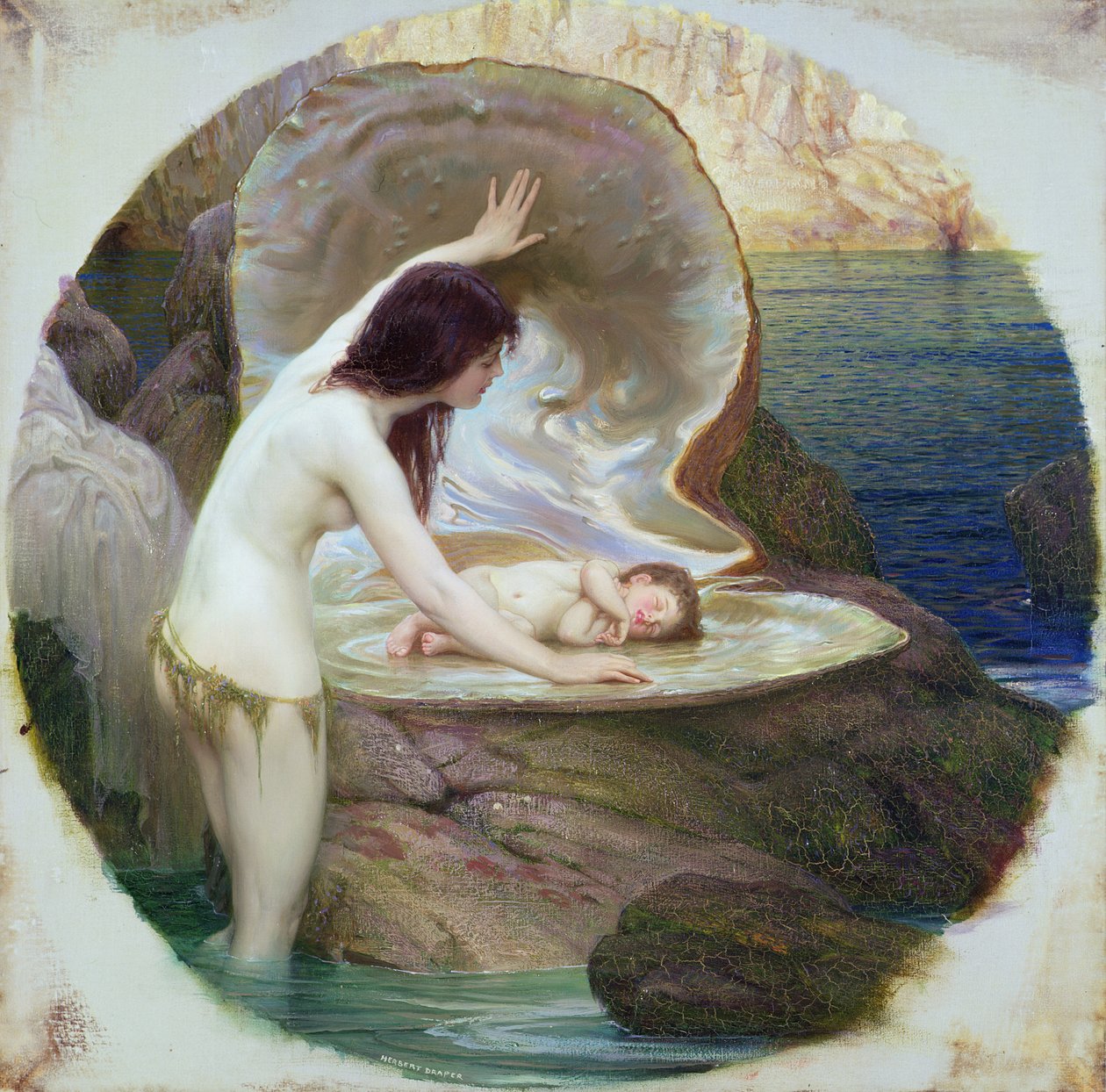 Dziecko wody, ok. 1900 r. (olej na płótnie) autorstwa Herbert James Draper