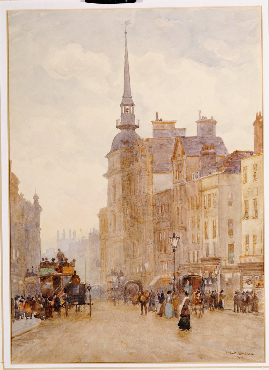 Patrząc w dół wzgórza Ludgate ze schodów św. Pawła, 1900 autorstwa Herbert Menzies Marshall