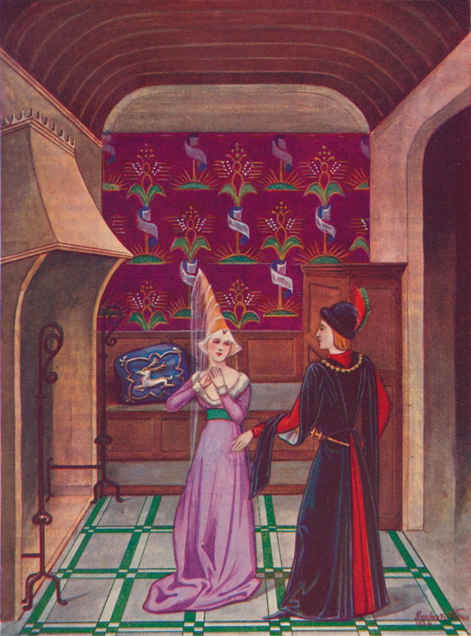 Wnętrze. Późny XV wiek, 1926 autorstwa Herbert Norris