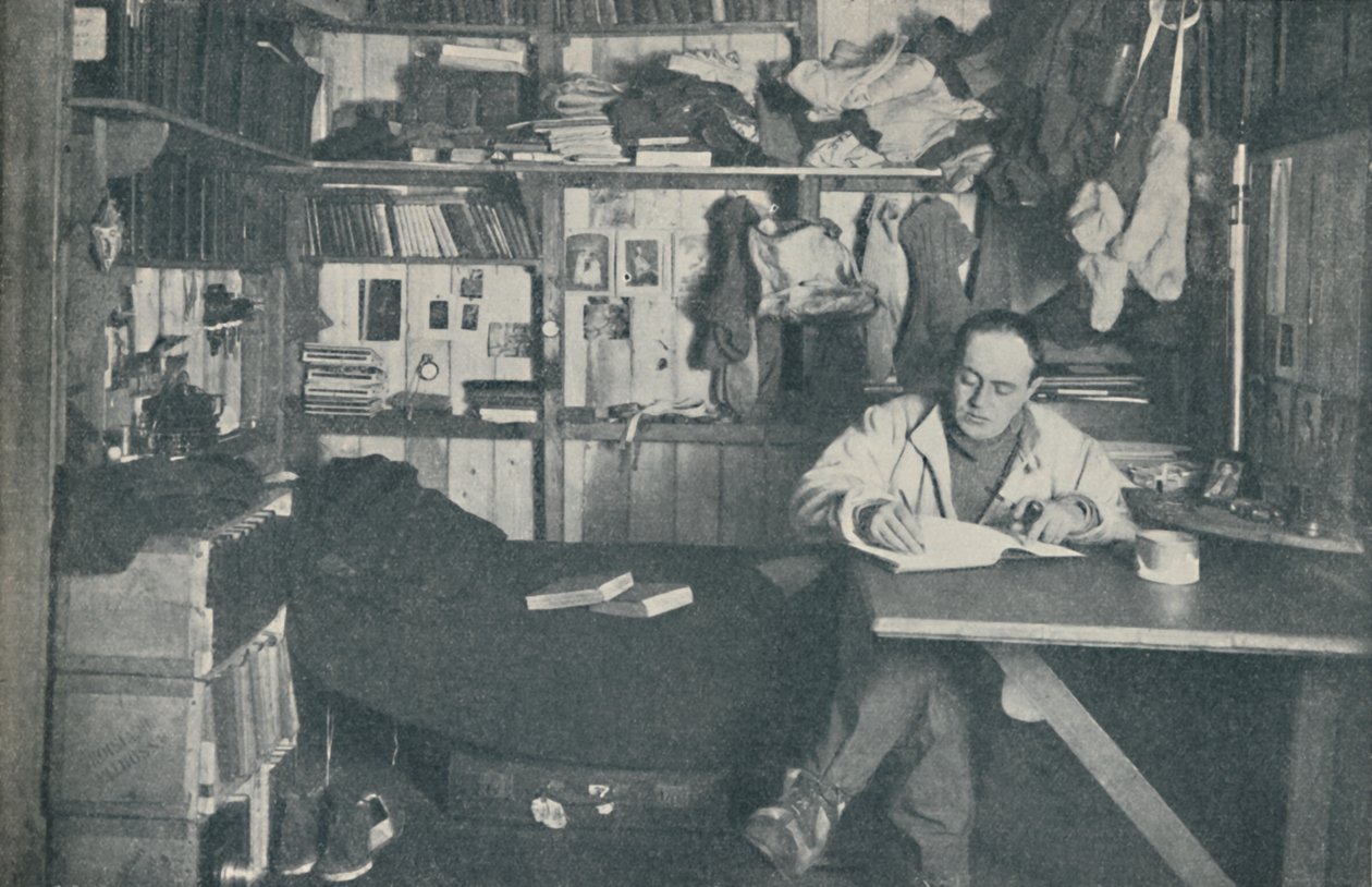 Kapitan R. F. Scott, R.N., pisze w swoim dzienniku, c1911, 1936. autorstwa Herbert Ponting
