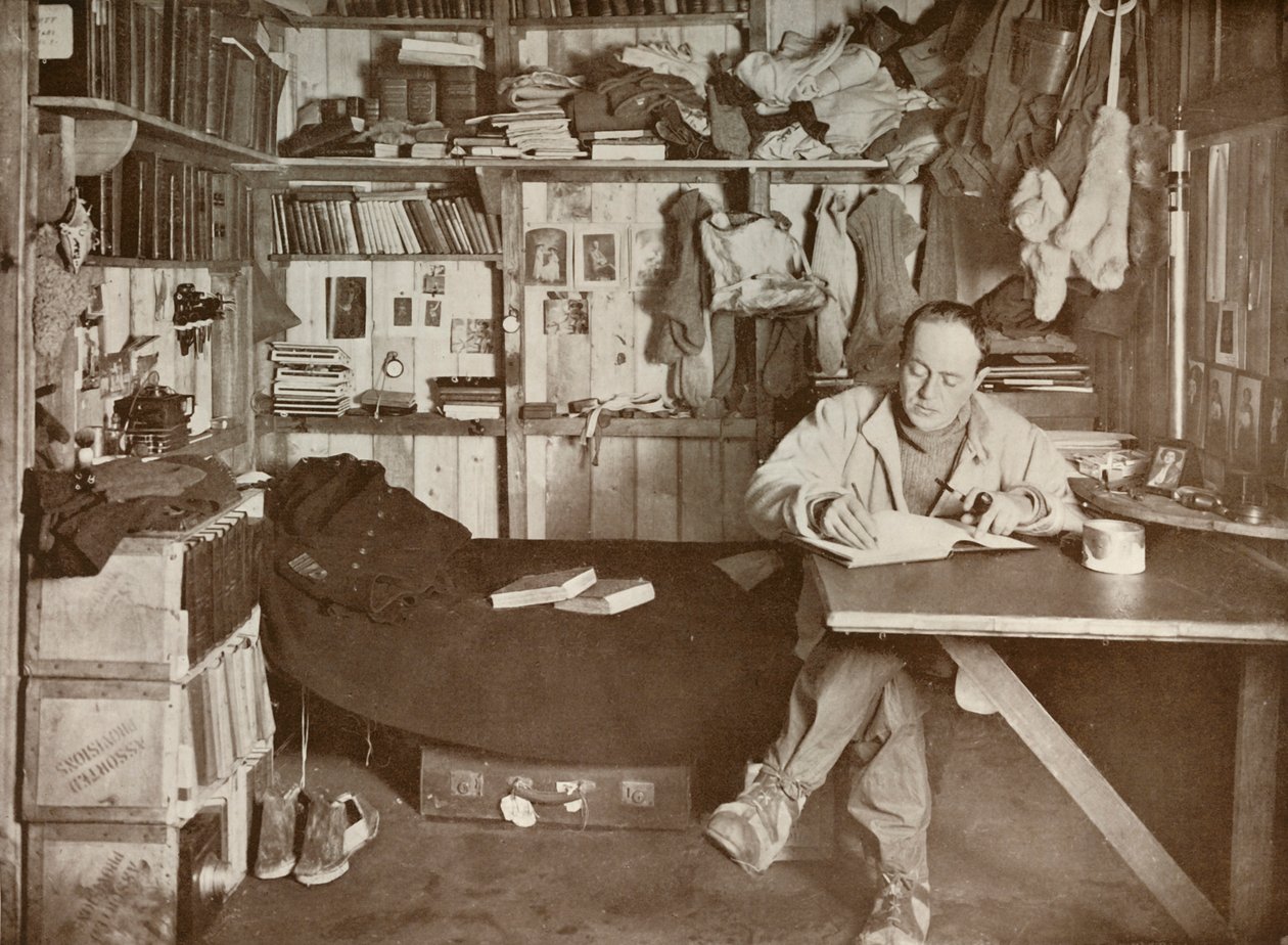 Kapitan Scott w jego legowisku, c1911, 1913 autorstwa Herbert Ponting
