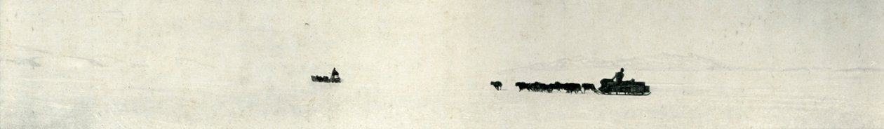 Psy galopujące w stronę bariery, c1911, 1913 autorstwa Herbert Ponting