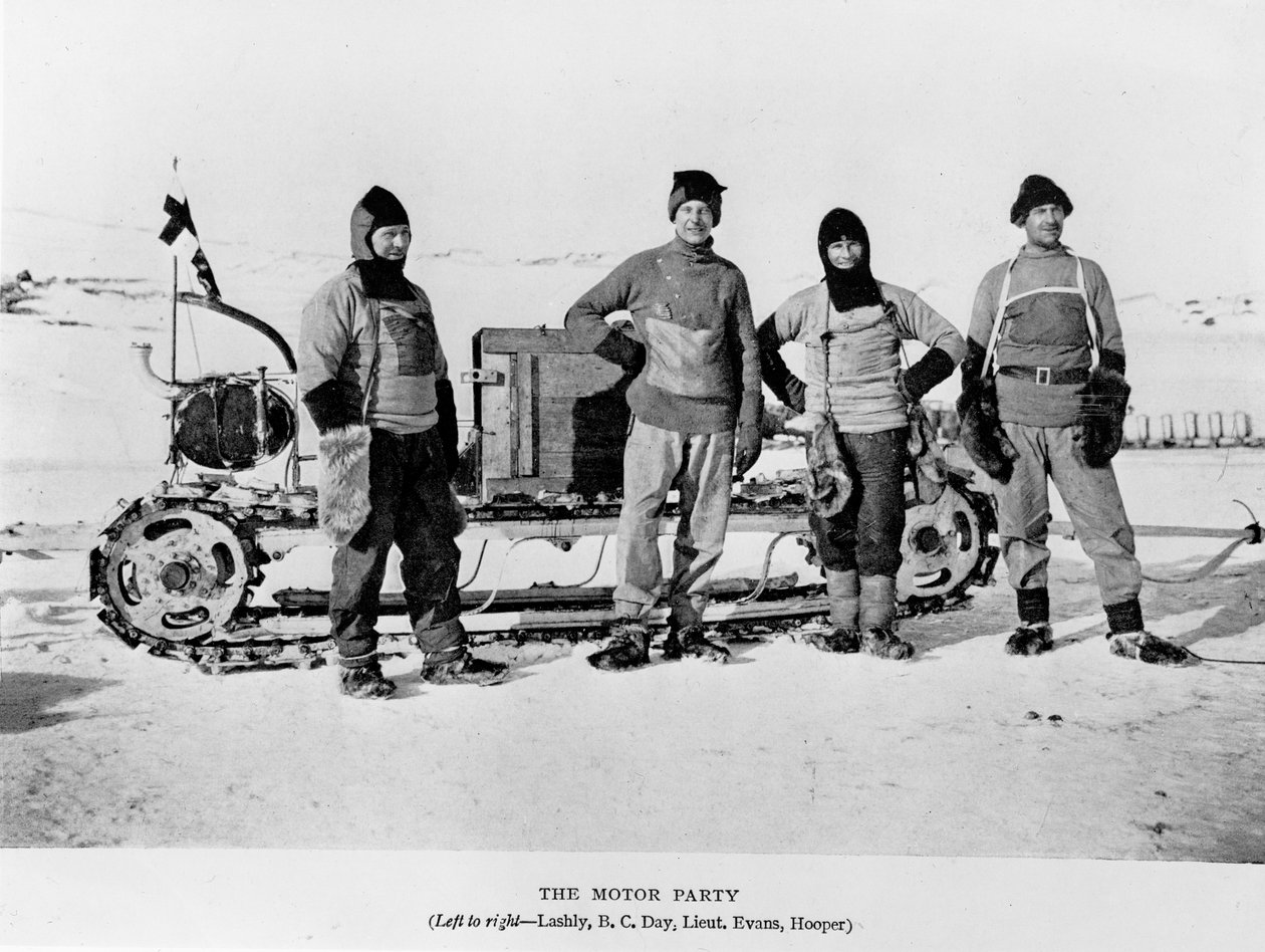 Motor Party – Lashly, Day, Evans i Hooper, 1911 autorstwa Herbert Ponting