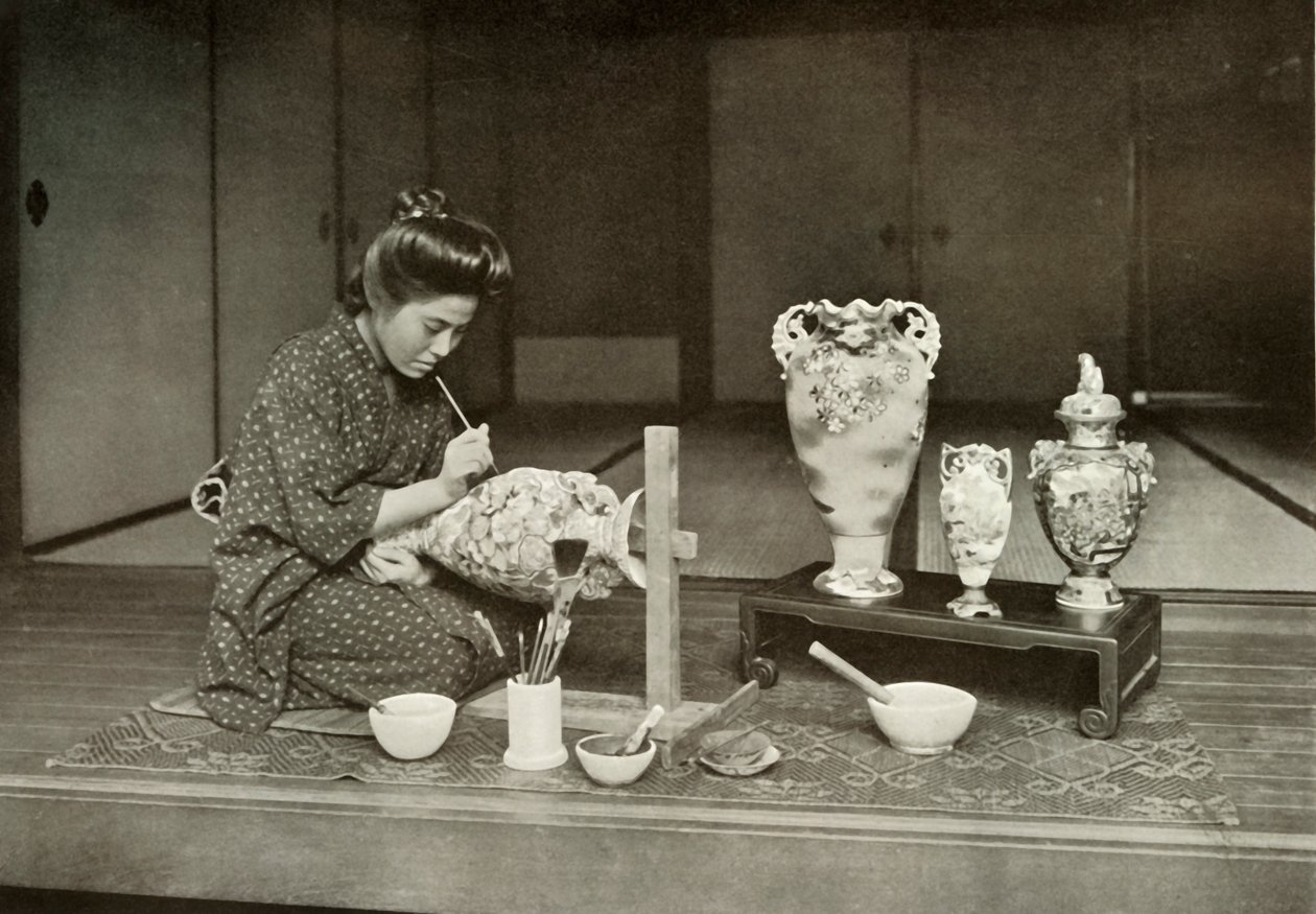 Malowanie ceramiki na eksport, 1910. autorstwa Herbert Ponting