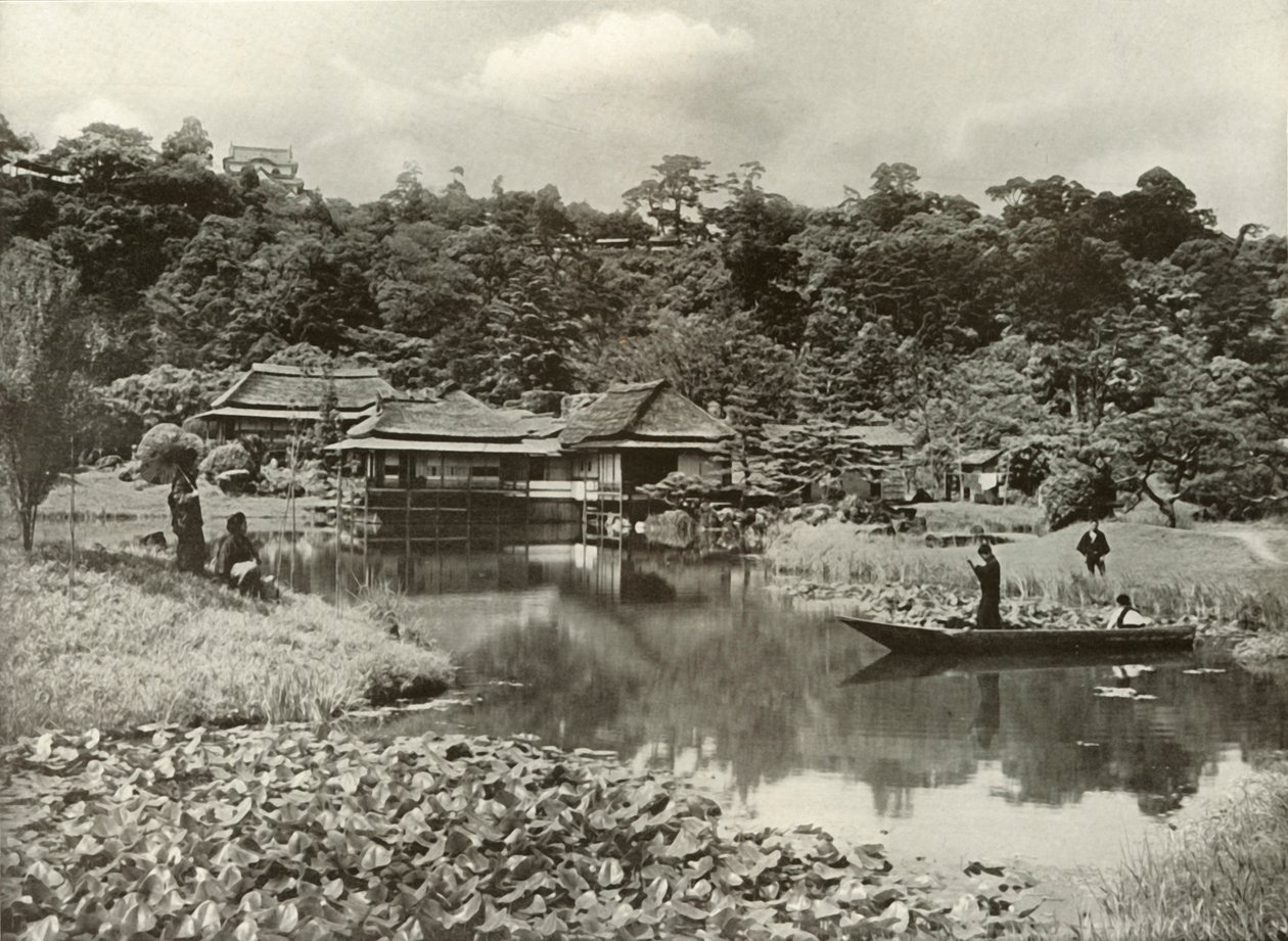 Zajazd i ogród Ha-Kei-Tei w Hikone, 1910. autorstwa Herbert Ponting