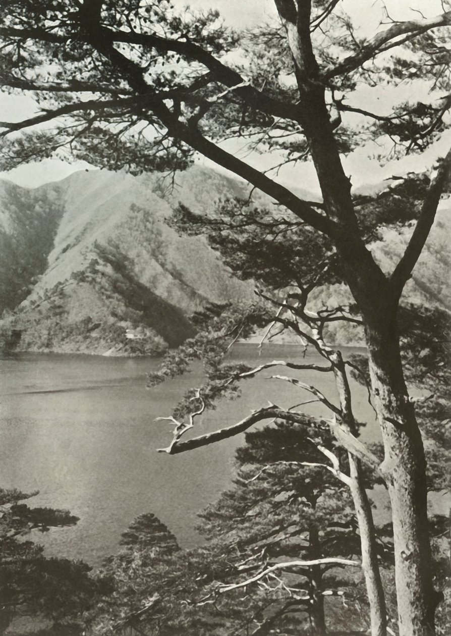 Hotel po drugiej stronie jeziora, Shoji, 1910. autorstwa Herbert Ponting
