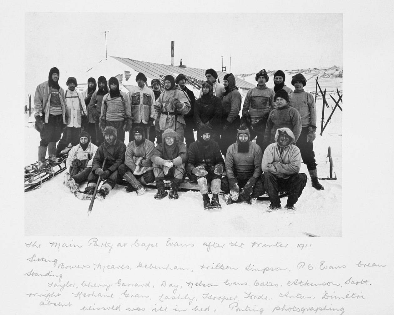 The Main Party at Cape Evans after the Winter 1911 (including Scott), z "Scott