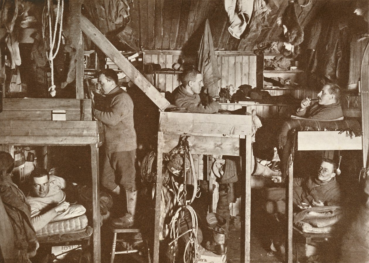 Kamienice Cherry-Garrard, Bowers, Oates, Meares, Atkinson, 9 października 1911, 1913 autorstwa Herbert Ponting
