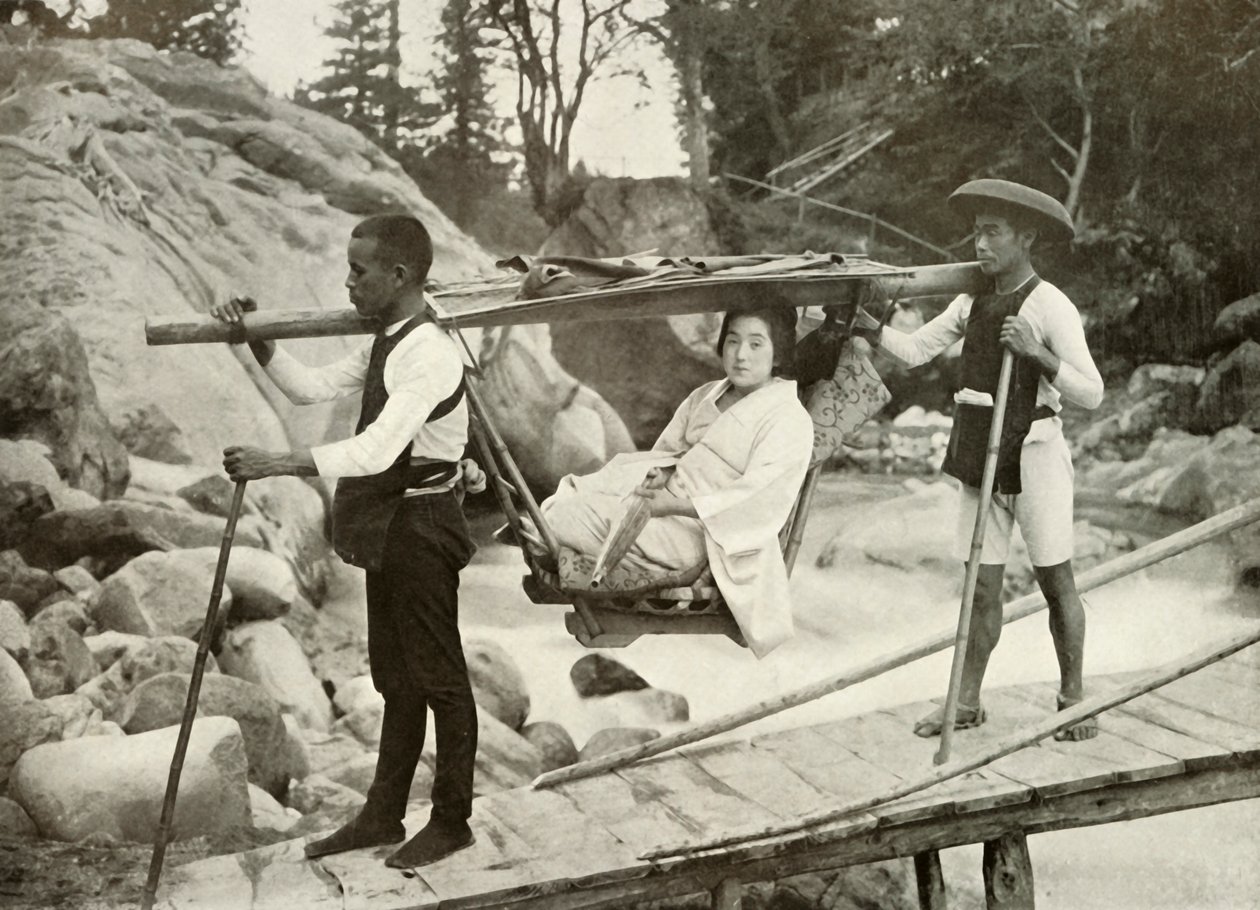 Podróż Yama-Kago w górach Hakone, 1910. autorstwa Herbert Ponting