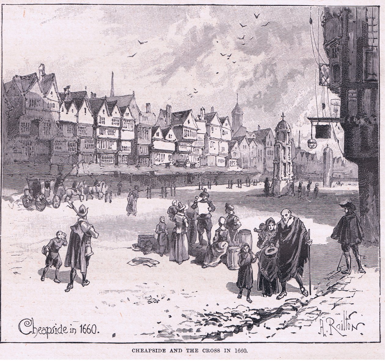 Cheapside AD 1660 autorstwa Herbert Railton