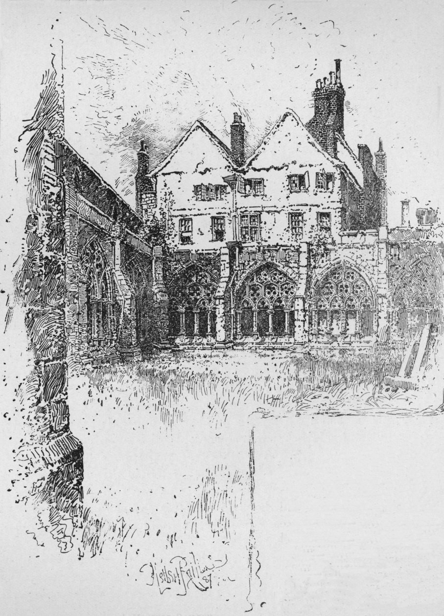 The Cloisters, Westminster Abbey, 1890 autorstwa Herbert Railton