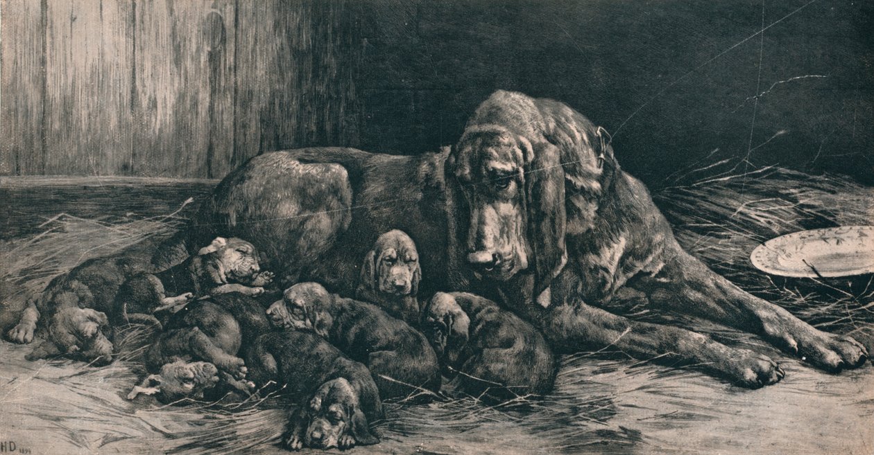 Szczęśliwa Matka, 1894, 1911 autorstwa Herbert Thomas Dicksee