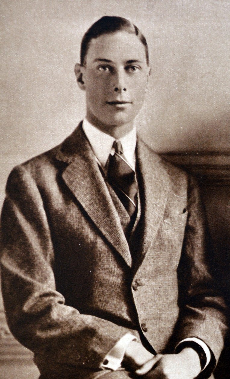 Niedawno zaręczeni książę Albert i Lady Elizabeth Bowes-Lyon autorstwa Herbert Vandyk