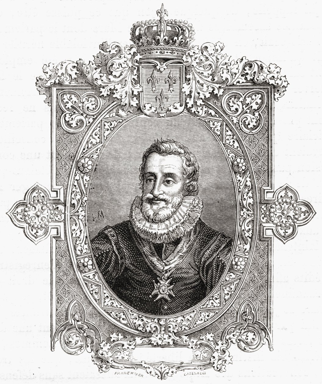Henri IV, ryty Pannemaker-Ligny, z „Histoire de la Revolution Francaise” Louisa Blanca (1811-82) autorstwa Hercule Catenacci