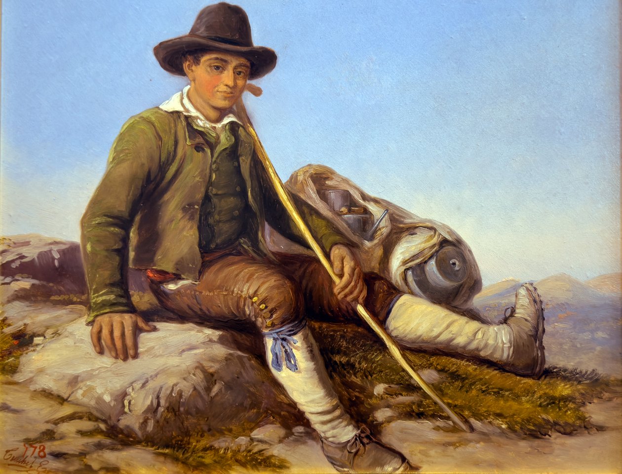Berger de la Brigue, c1850 (olej na płótnie) autorstwa Hercule Trachel