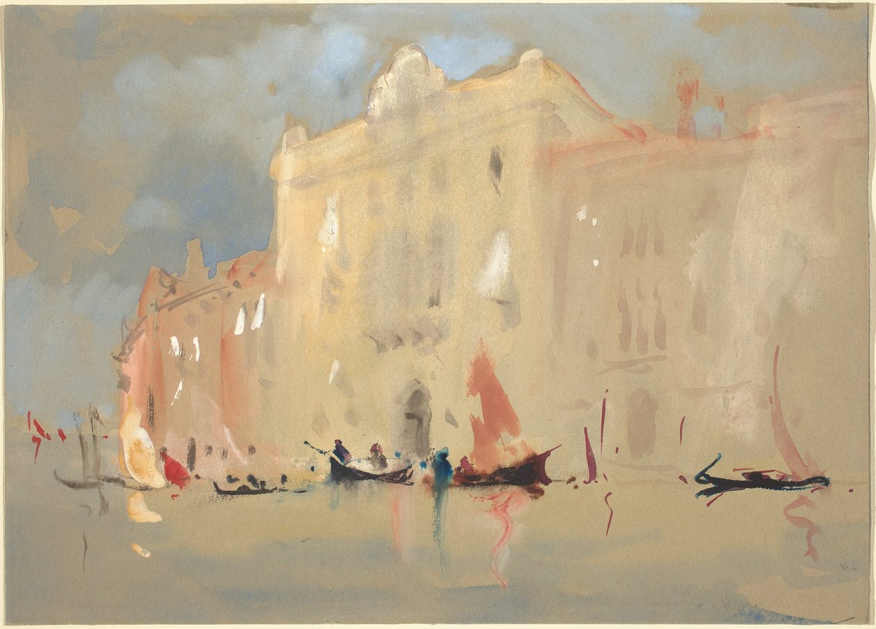 Gondole przed pałacem na Canale Grande w Wenecji autorstwa Hercules Brabazon Brabazon