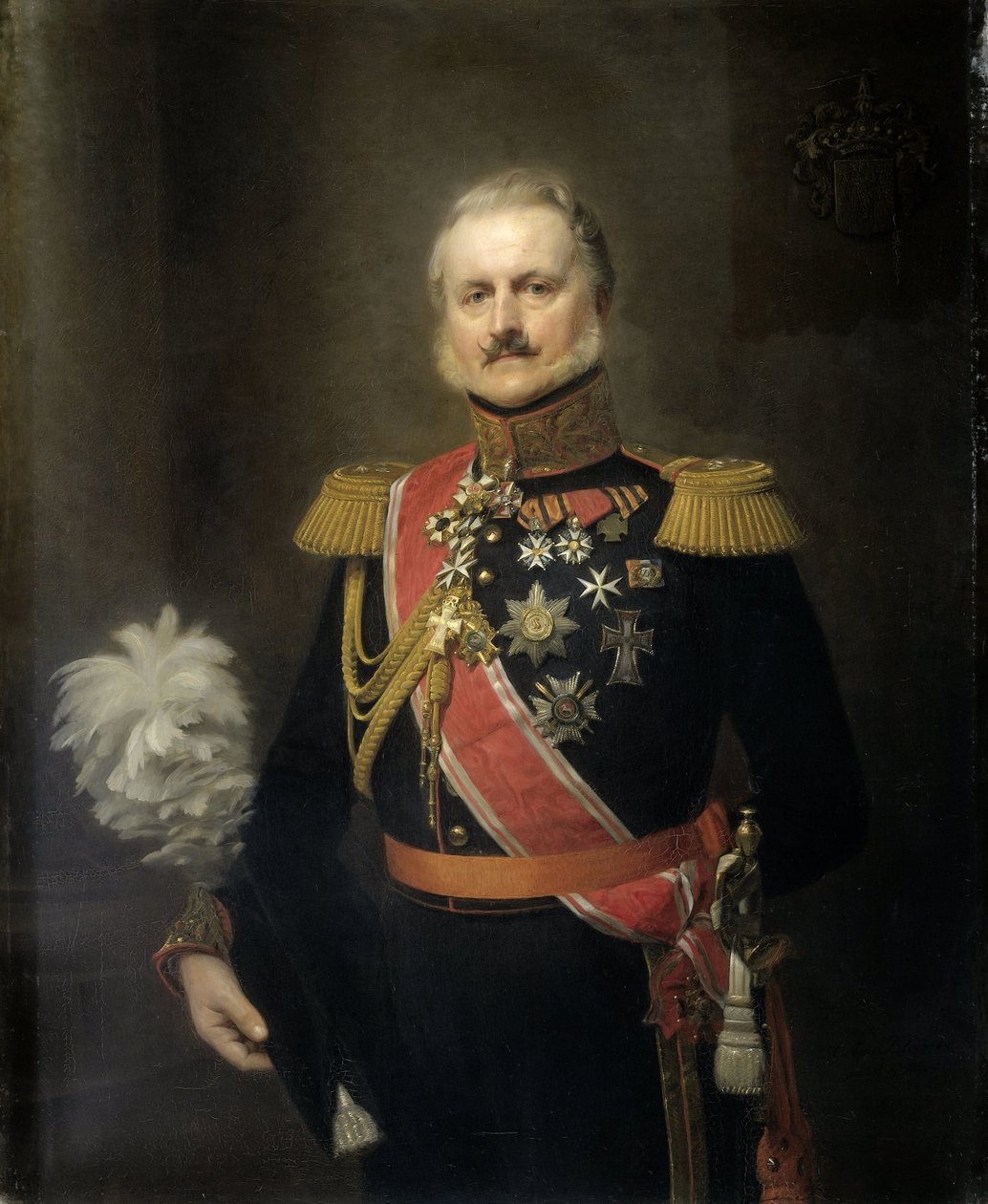 Antonie Frederick Jan Floris Jacob Baron van Omphal (1788-1863), generał porucznik autorstwa Herman Antonie de Bloeme