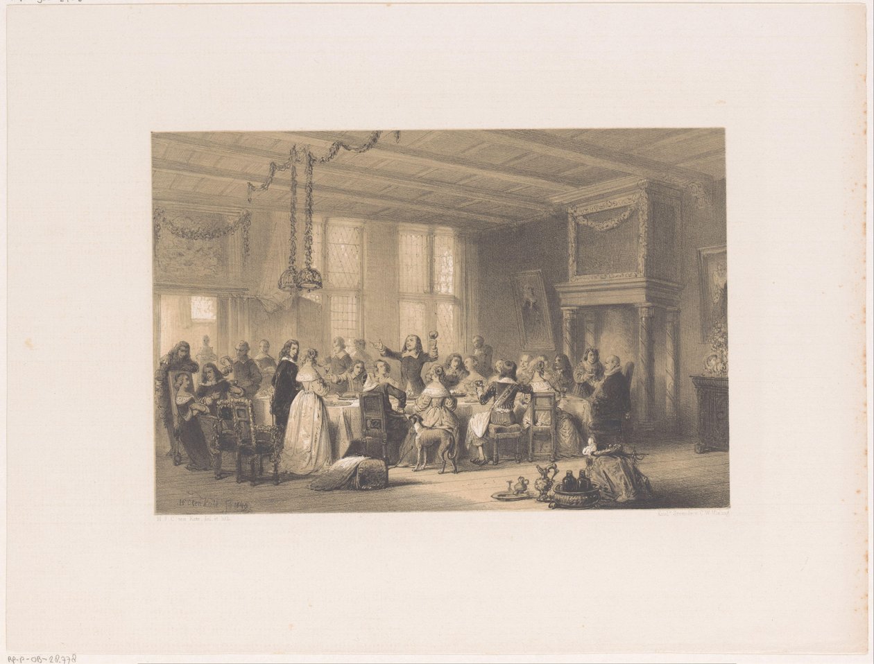 Toast na wieczerzy weselnej w XVII wieku autorstwa Herman Frederik Carel ten Kate
