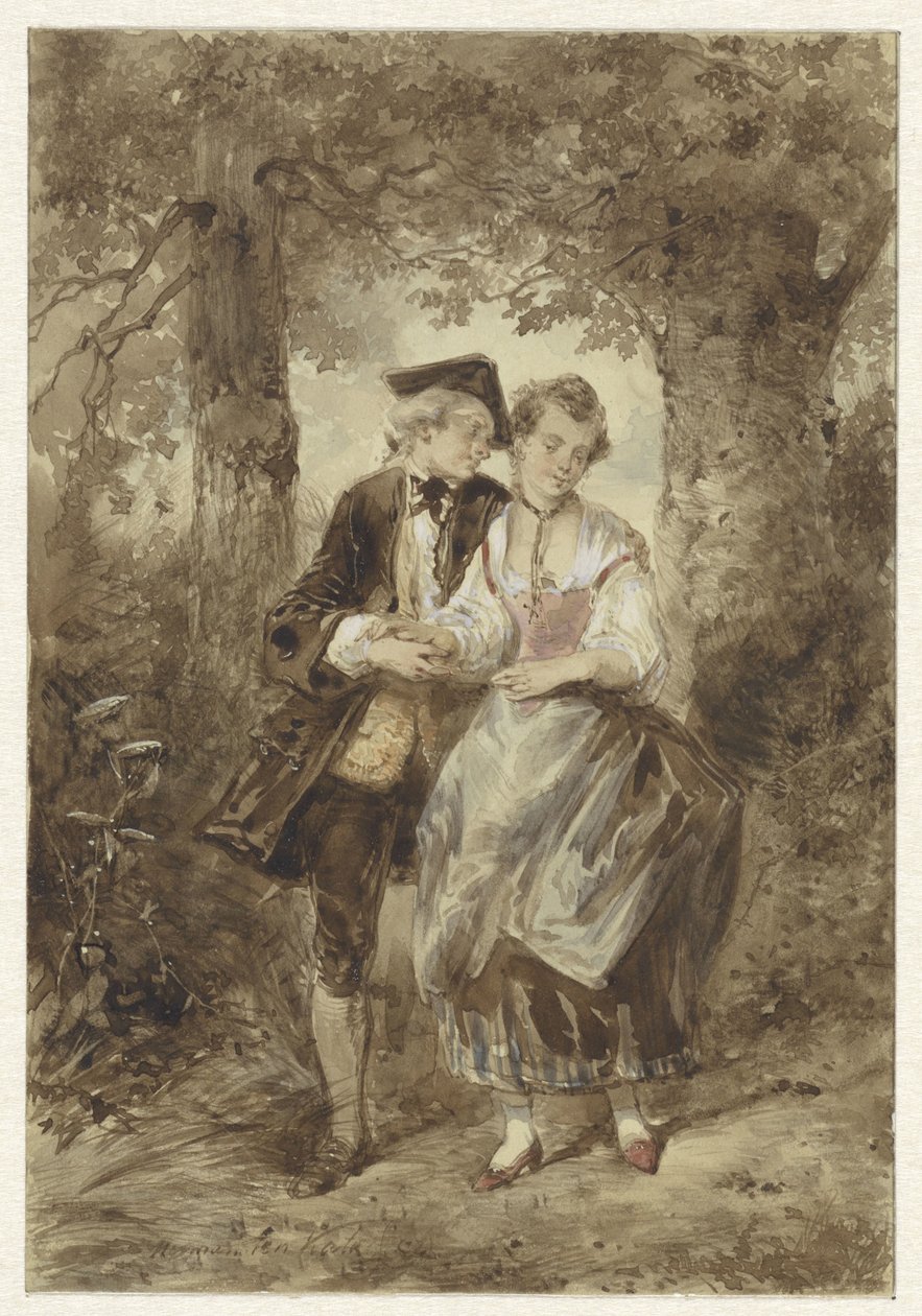 Zakochana para w lesie autorstwa Herman Frederik Carel ten Kate