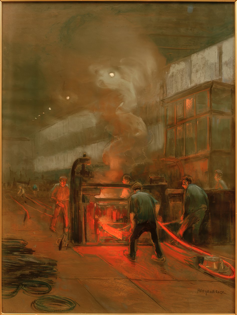 Przeciąganie drutu miedzianego, Delft autorstwa Herman Heijenbrock