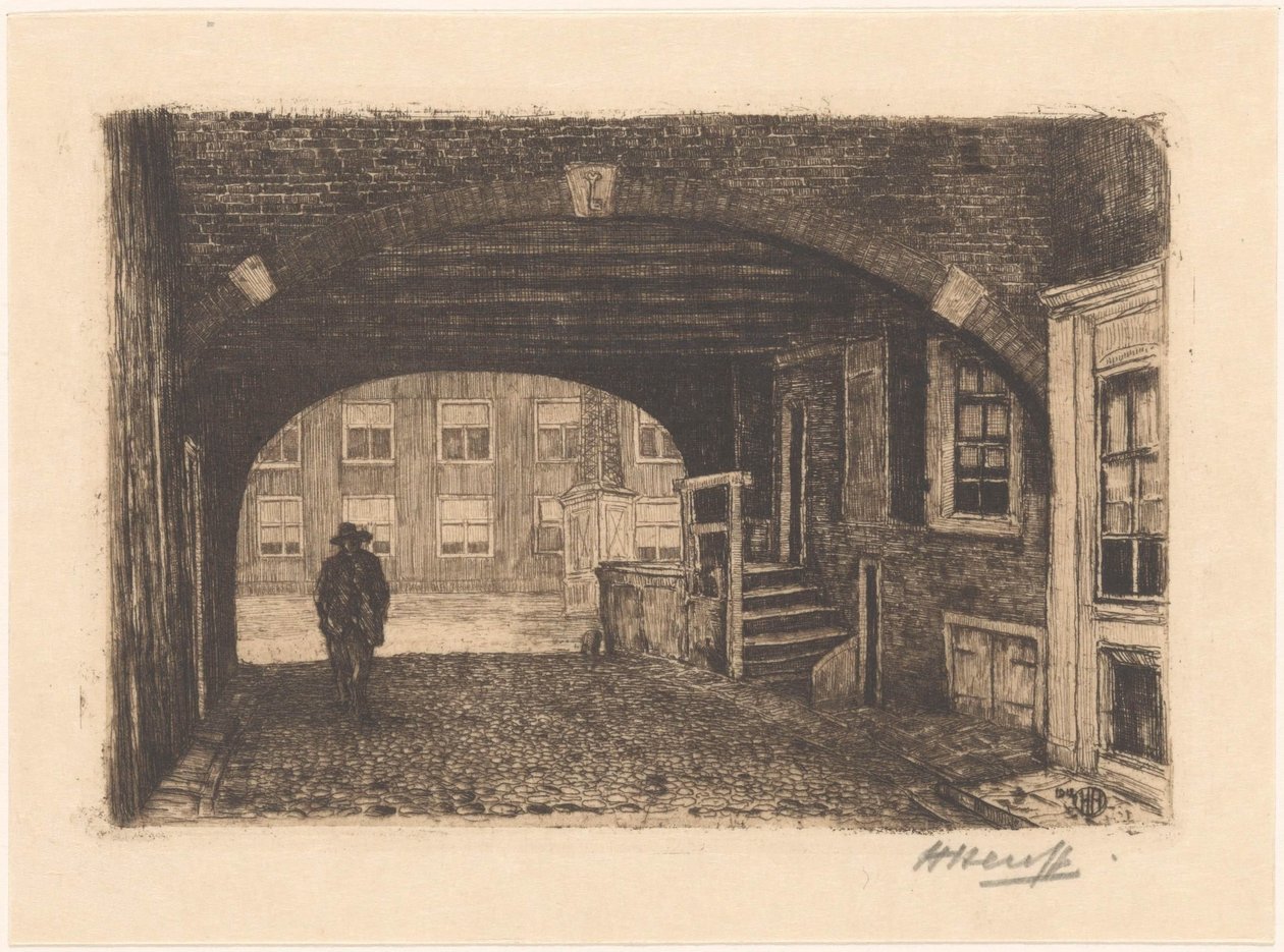 Brama Świętego Piotra w Amsterdamie autorstwa Herman Heuff (signed by artist)