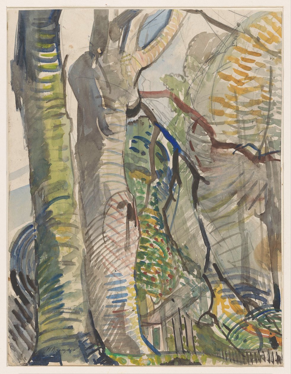 leśny krajobraz autorstwa Herman Kruyder (signed by artist)