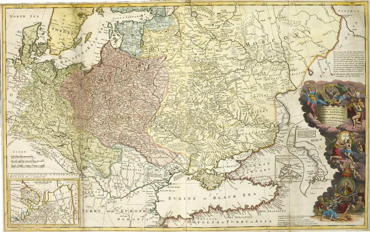 Mapa Moskwy autorstwa Herman Moll