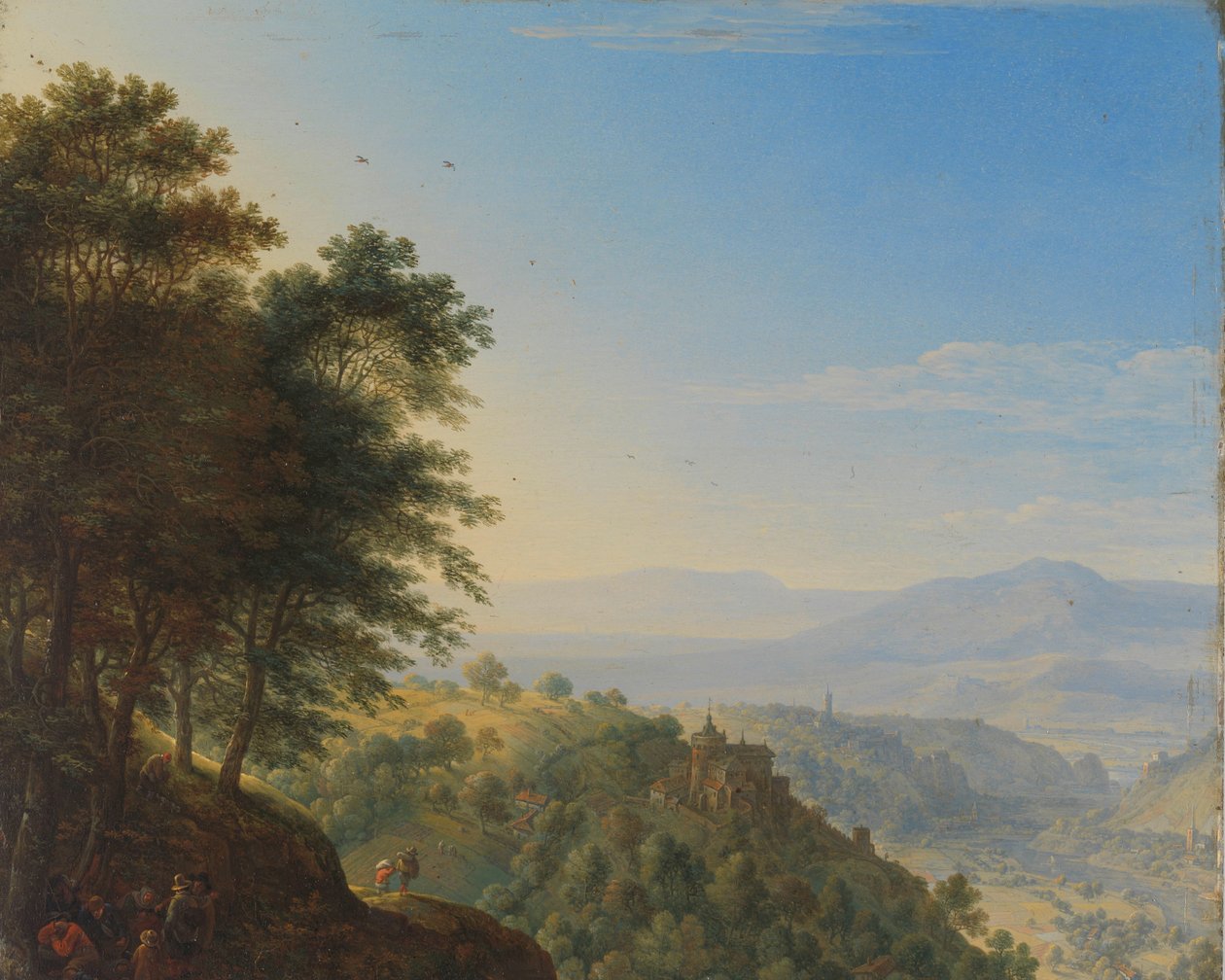 Górzysty krajobraz w pobliżu Boppard nad Renem autorstwa Herman Saftleven