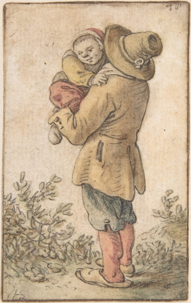 Chłop z Dzieciątkiem, XVII w. autorstwa Herman Saftleven the Younger