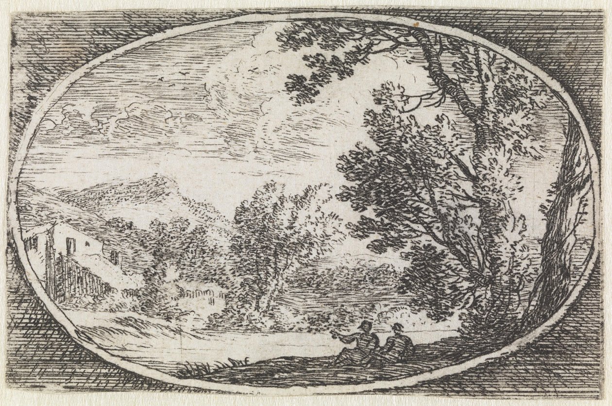Krajobraz (nr 21 z serii: „variae campestrum fantasiae”) autorstwa Herman van Swanevelt