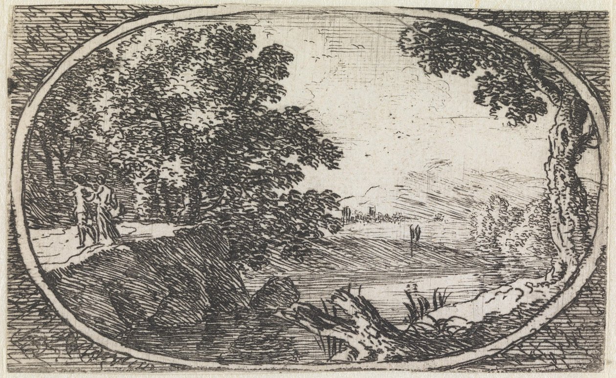 Krajobraz (nr 24 z serii: „variae campestrum fantasiae”) autorstwa Herman van Swanevelt