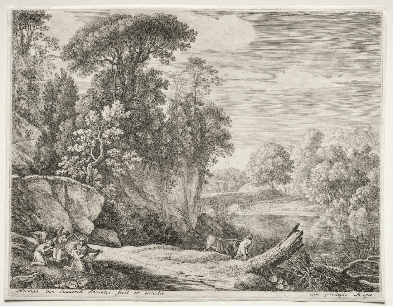 Osioł wiodący do rzeki, ok. 1930 r. 1652-1654. autorstwa Herman van Swanevelt