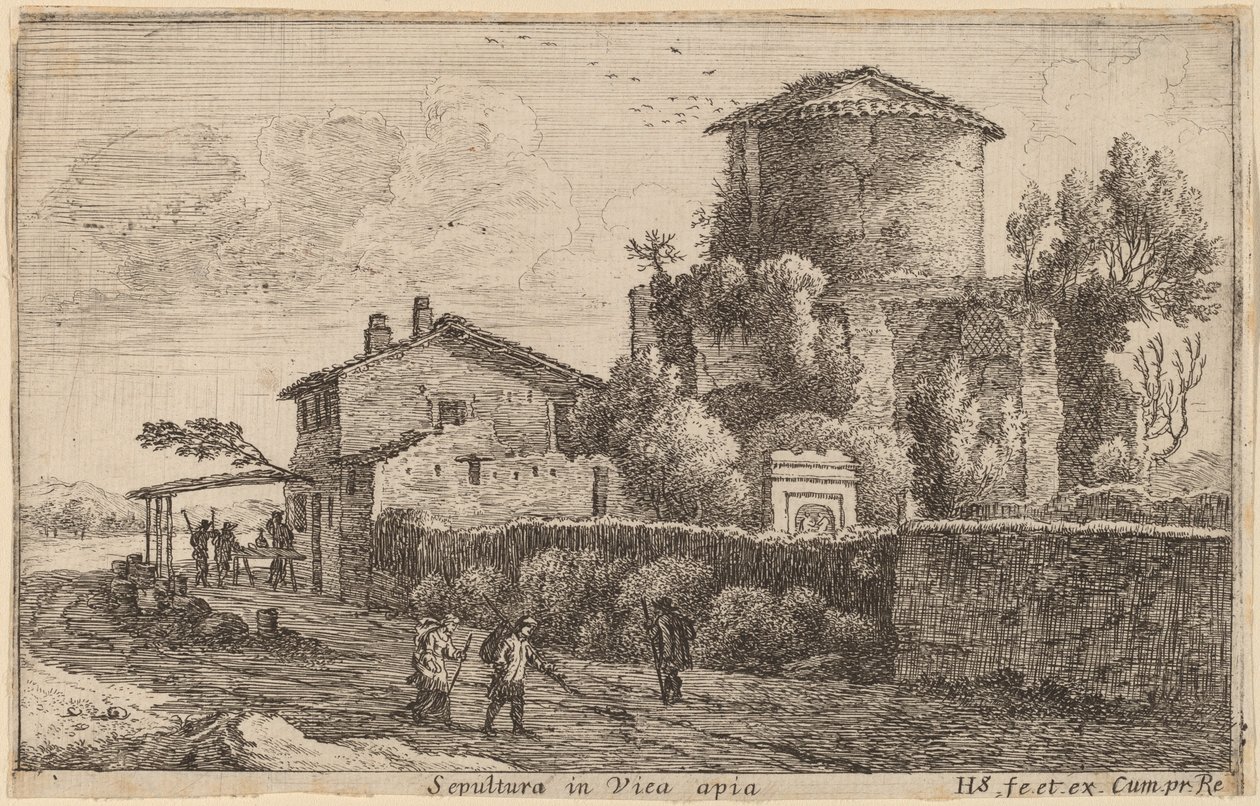 Grób na Via Appia autorstwa Herman van Swanevelt